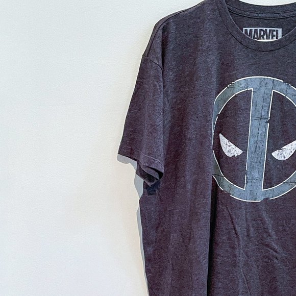 Xtreme Marvel Deadpool Logo Grey Graphic Short-Sleeve Tshirt Tee Sz XL - Picture 2 of 7